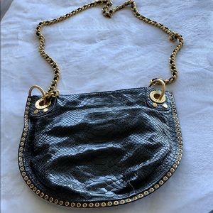 black and gold crossbody purse